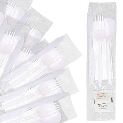 250 Plastic Cutlery Packets - Knife Fork Spoon Napkin Salt Pepper Sets   Black Plastic Silverware Sets Individually Wrapped Cutlery Kits, Plastic  Utensil Cutlery Set Disposable Bulk To Go Silverware