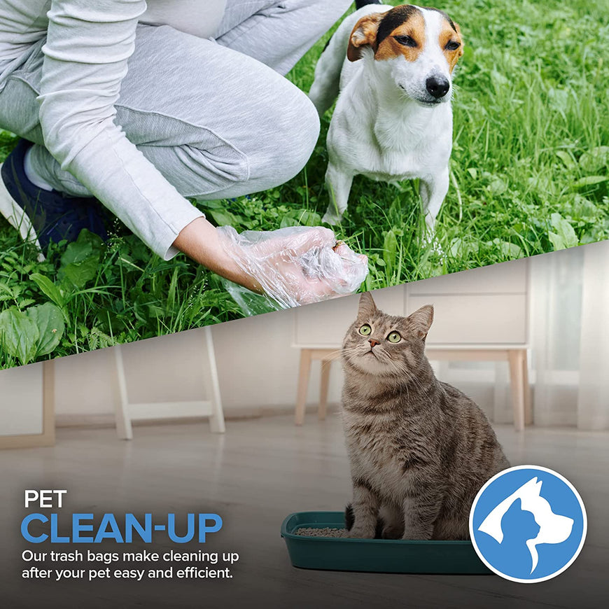 Stock Your Home 2 Gallon Clear Trash Bags (200 Pack) - Disposable Plastic Garbage Bags - Leak Resistant Waste Can Liner - Small Bags for Office, Bathroom, Deli, Produce Section, Dog Poop, Cat Litter