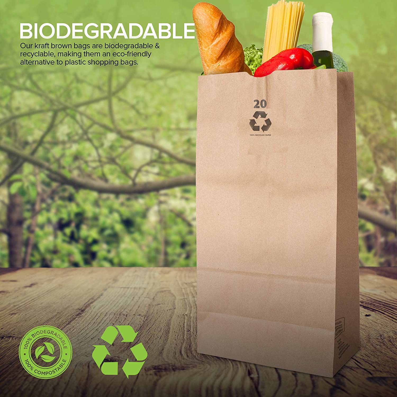 Eco-Friendly Grocery Bags (200 Pack) - 1/6 T-Shirt Bags - Biodegradabl –  Stock Your Home