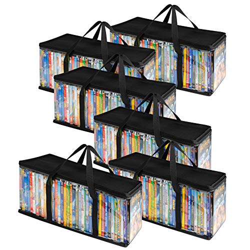 Stock Your Home DVD Storage Bags (6 Pack) - Transparent PVC Media Stor