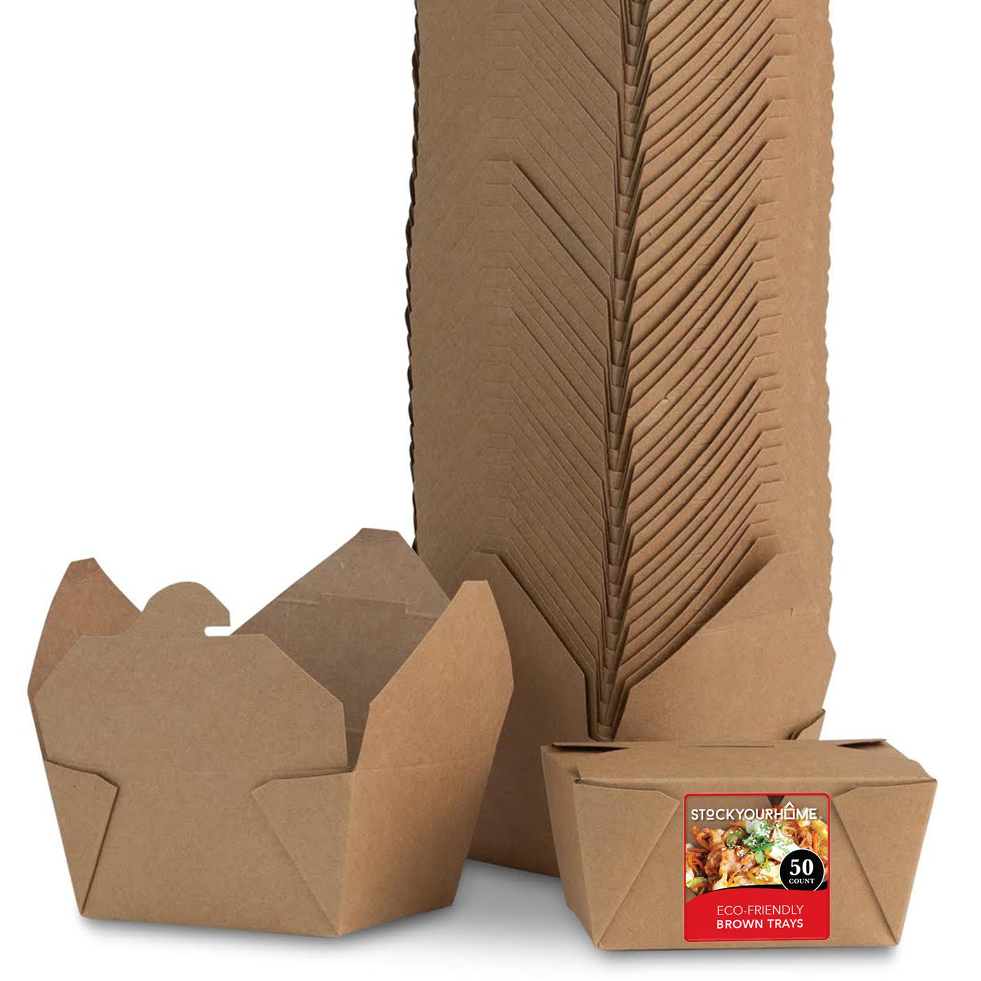 Microwavable Kraft Brown Take Out Boxes 112 oz (30 Pack) Disposable Fo –  Stock Your Home