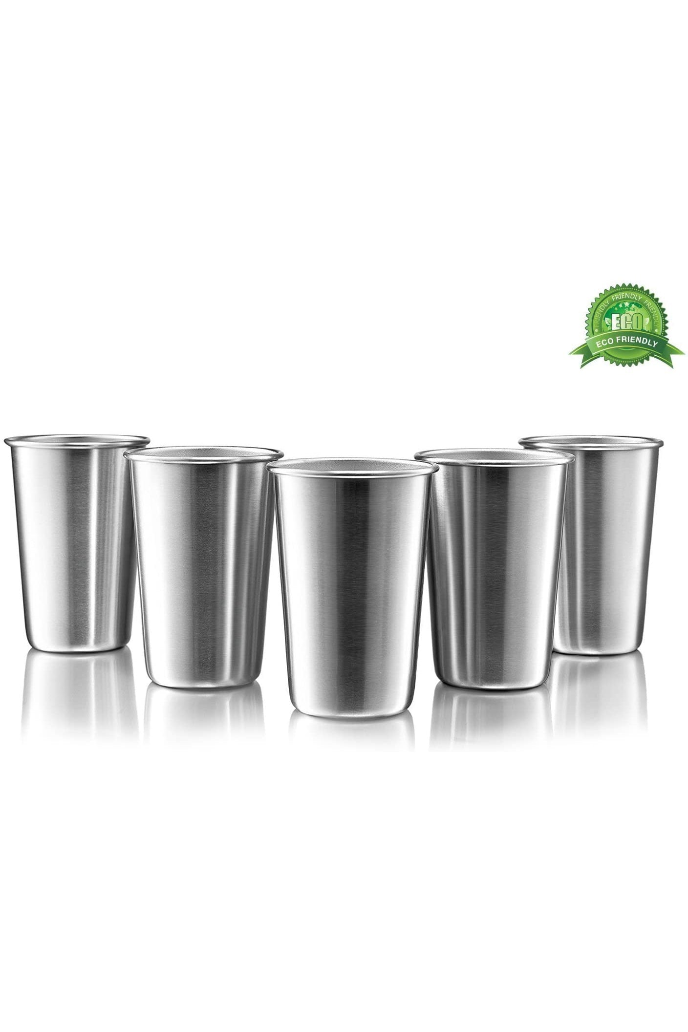 Modern Innovations Stainless Steel Pint Cups, Set of 5, 16 Oz Metal Cu –  Stock Your Home