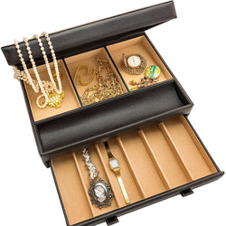 Stock Your Home Luxury Mens Dresser Valet Organizer,Black