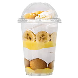 Stock Your Home 16 Oz Plastic Cups With Dome Lids (50 Count) -Parfait