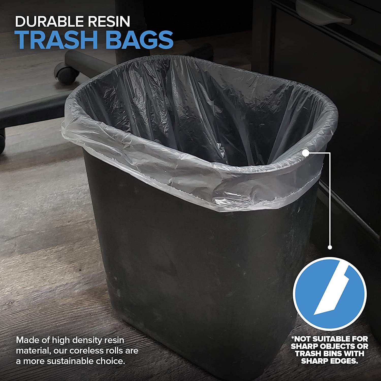 Stock Your Home Clear 2 Gallon Trash Bag (200 Pack) Un-Scented